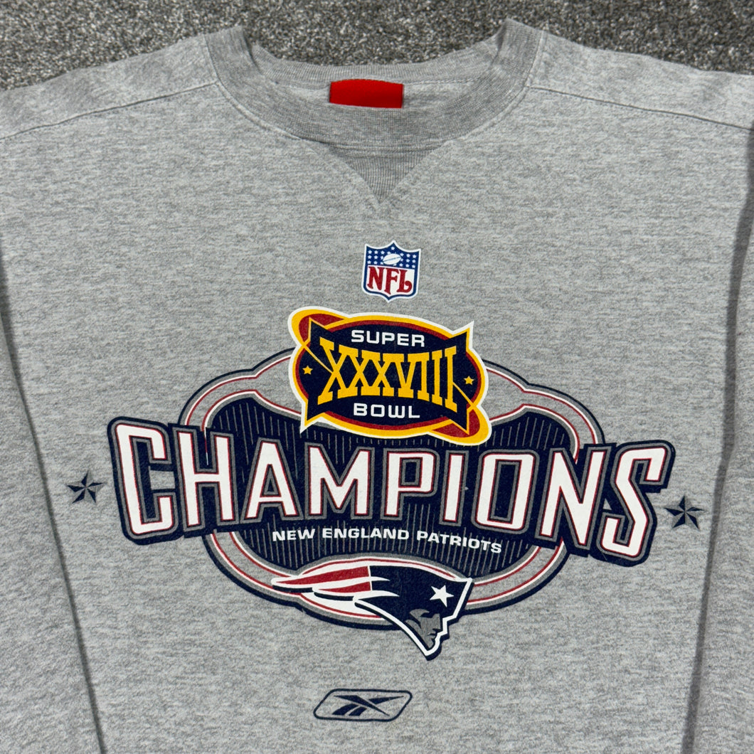Vintage New England Patriots SB38 Champions Reebok Sweatshirt M