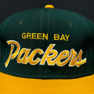 Vintage Green Bay Packers SS Script Fitted Hat 7 1/2