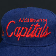 Load image into Gallery viewer, Vintage Washington Capitals Wool SS Script Snapback Hat