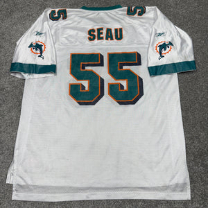 Vintage Junior Seau Miami Dolphins Reebok Jersey XL