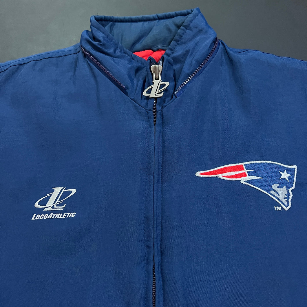 Vintage Patriots Logo Athletic Puffer Jacket L