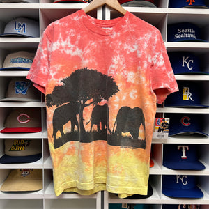 Vintage 1995 Elephant Tie-Dye Shirt M