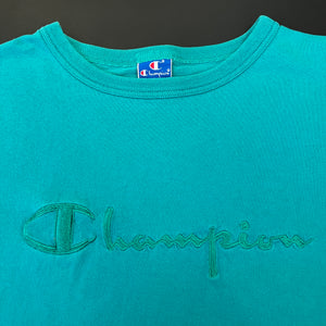 Vintage Champion Spellout Teal Shirt S/M