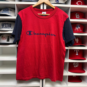 Vintage Champion Cut & Sew Custom Spell Out Shirt S/M