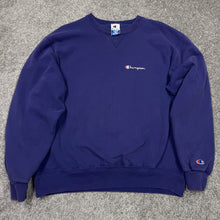 Load image into Gallery viewer, Vintage Champion Spell Out Blue Sweatshirt L/XL