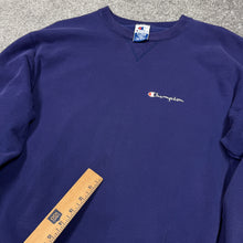 Load image into Gallery viewer, Vintage Champion Spell Out Blue Sweatshirt L/XL