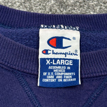 Load image into Gallery viewer, Vintage Champion Spell Out Blue Sweatshirt L/XL