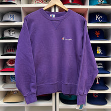 Load image into Gallery viewer, Vintage Champion Spellout Purple Crewneck M