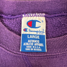 Load image into Gallery viewer, Vintage Champion Spellout Purple Crewneck M