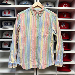 Vintage L.L. Bean Rainbow Striped Button-Up Shirt Women M