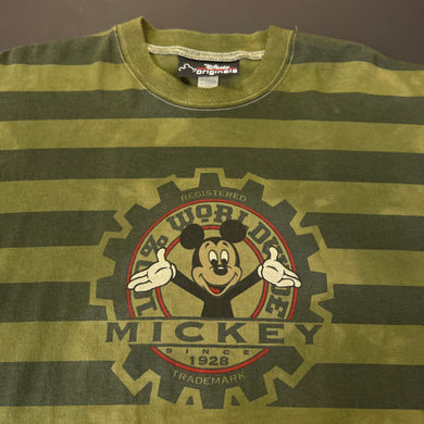 Vintage Mickey Mouse Custom Striped Shirt L/XL