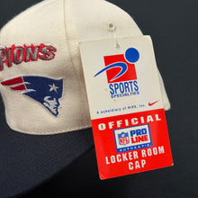 Load image into Gallery viewer, Vintage 1996 New England Patriots SS Shadow Snapback Hat NWT