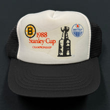 Load image into Gallery viewer, Vintage 1988 Oilers Bruins Stanley Cup Snapback Hat