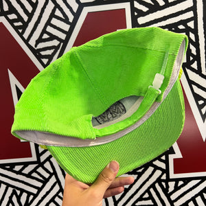 Mass Vintage Gray MV Neon Green Corduroy Strapback Hat
