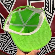 Load image into Gallery viewer, Mass Vintage Gray MV Neon Green Corduroy Strapback Hat