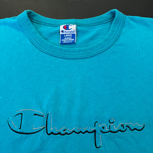Vintage Champion Teal Big Spellout Shirt L