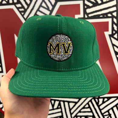 Mass Vintage Yellow MV Green New Era Fitted Hat 7 3/4
