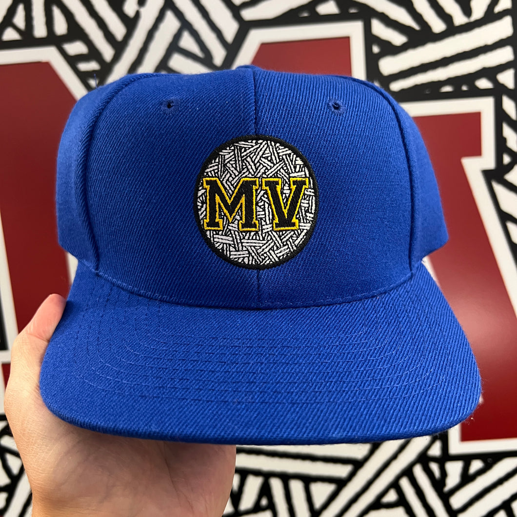 Mass Vintage Yellow MV Royal Blue Snapback Hat