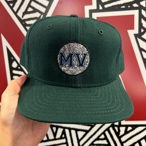 Mass Vintage Blue MV Green New Era Fitted Hat 7 3/4