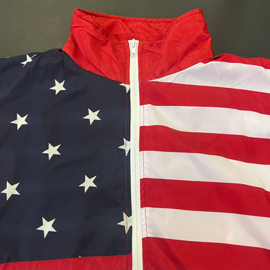 Vintage USA American Flag Windbreaker Jacket L/XL