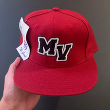 Load image into Gallery viewer, Mass Vintage Black MV Maroon Snapback Hat NWT