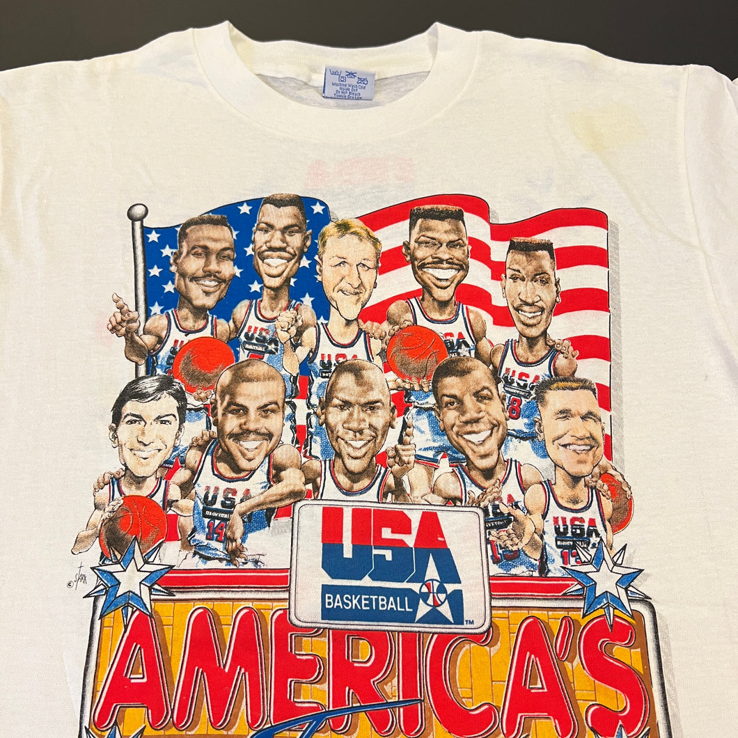 Vintage Dream Team USA Basketball Salem Sportswear Caricature Shirt M/L