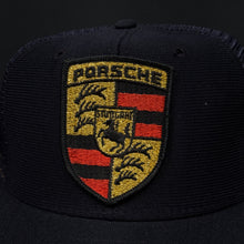 Load image into Gallery viewer, Vintage Porsche Navy Trucker Snapback Hat