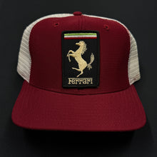 Load image into Gallery viewer, Vintage Ferrari Red Trucker Snapback Hat