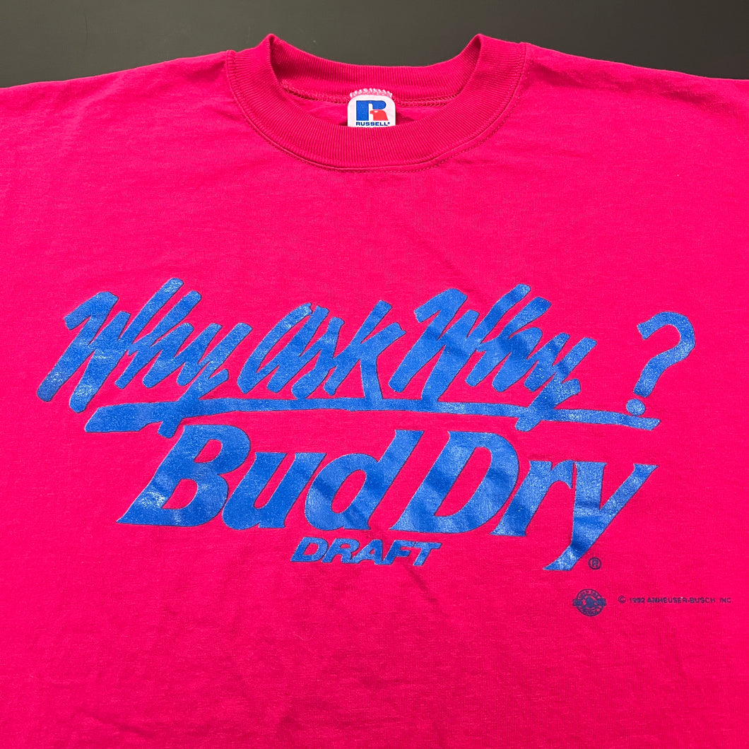 Vintage 1992 Bud Dry Draft Why Ask Why? Shirt XL