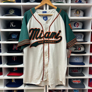 Vintage Miami Hurricanes Starter Script Baseball Jersey XL