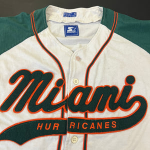 Vintage Miami Hurricanes Starter Script Baseball Jersey XL