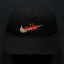 Load image into Gallery viewer, Vintage Nike Swoosh Black Snapback Hat