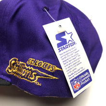 Load image into Gallery viewer, Vintage St Louis Stallions Purple Starter Snapback Hat NWT