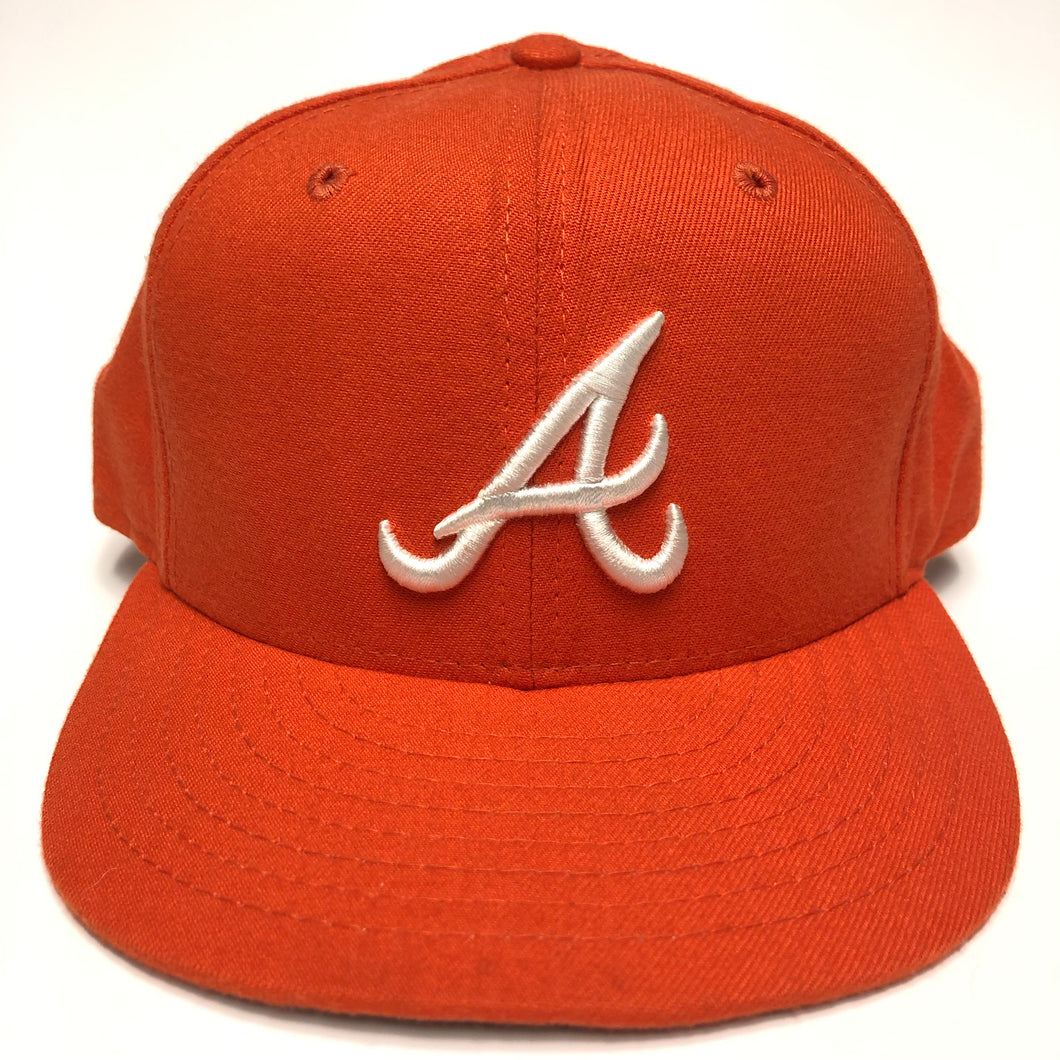 Vintage Atlanta Braves Orange New Era Fitted Hat 7 3/8